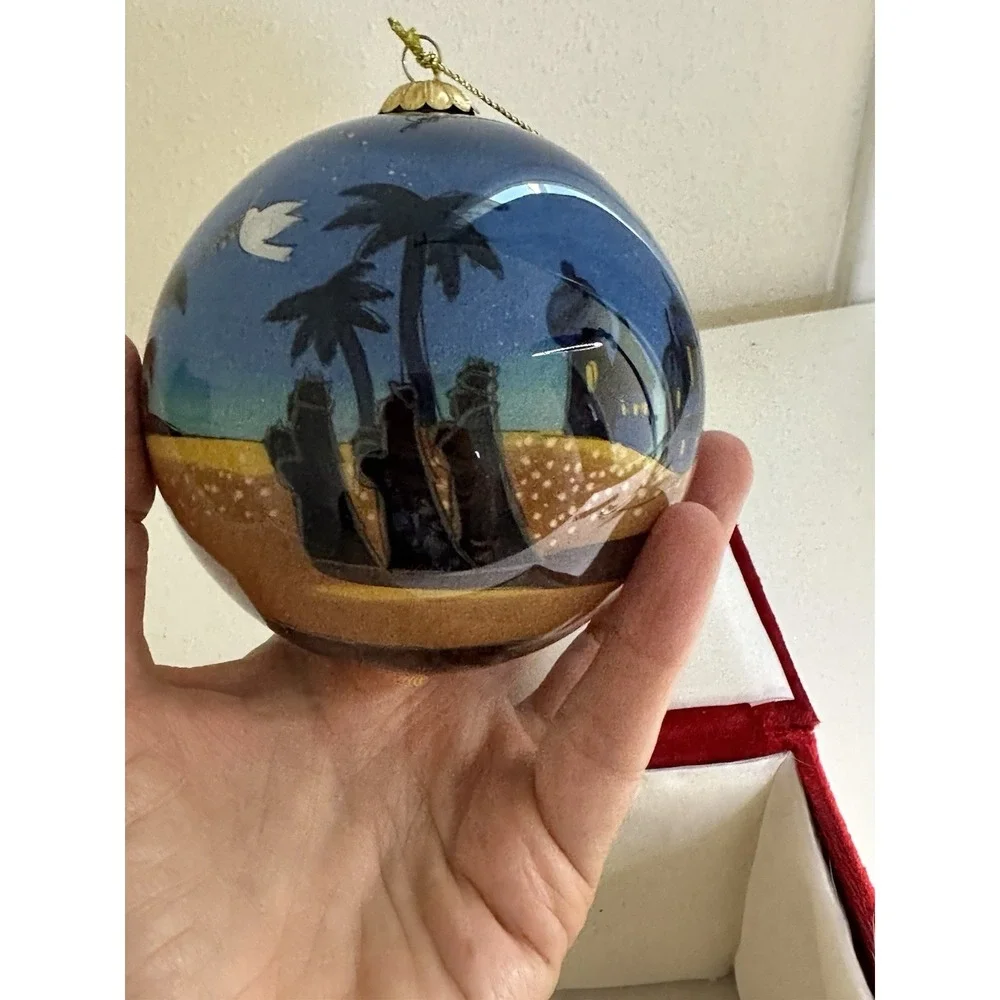 Li Bien 2020 Christmas Ornament Nativity Three Wise Men Scene Glass Globe
